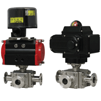 Series WE33 Válvula Esférica De Acero Inoxidable De Triple Abrazadera De 3 Vías