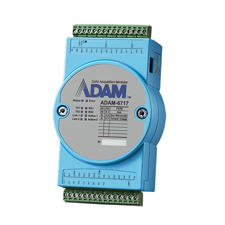 ADAM-6717 Puerta de enlace de E/S inteligente 8AI/5DI/4DO