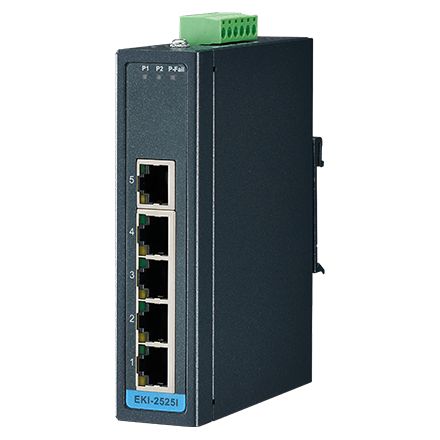EKI-2525I Conmutador Ethernet no administrado 5FE, -40~75 ℃