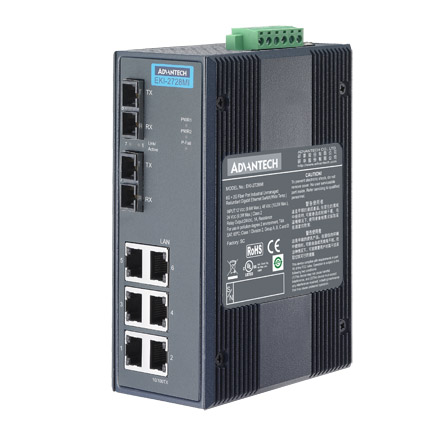 EKI-2728M-BE Conmutador Ethernet no administrado con puerto de fibra multimodo 6GE+2G