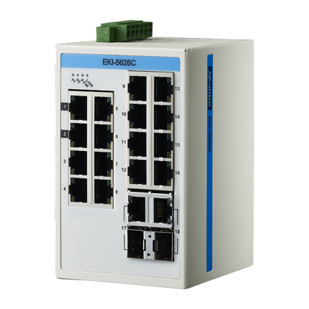 EKI-5626CI-AE Conmutador Ethernet no administrado combinado 16FE+2G, ATEX/C1D2/IECEx, -40~75 ℃