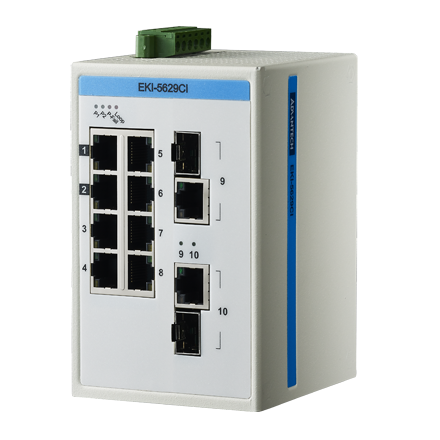 EKI-5629CI-AE Conmutador Ethernet no administrado combinado 8FE+2G, ATEX/C1D2/IECEx, -40~75 ℃
