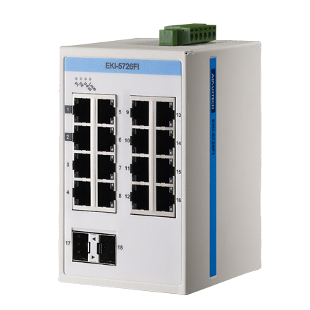 EKI-5726FI Conmutador Ethernet no administrado 16GE+2G SFP, ATEX/C1D2/IECEx, -40~75 ℃
