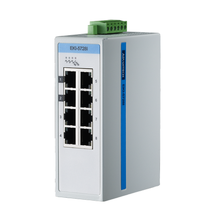 EKI-5728I-AE Conmutador Ethernet no administrado 8GE, ATEX/C1D2/IECEx, -40~75 ℃