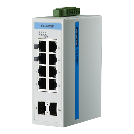 EKI-5729FI-AE  Conmutador Ethernet no administrado 8GE+2G SFP, ATEX/C1D2/IECEx, -40~75 ℃