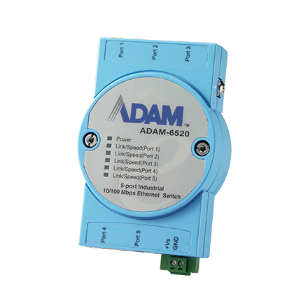 ADAM-6520-BE Conmutador Ethernet no administrado 5FE, montaje flexible, -10~70 ℃
