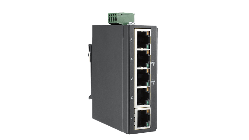 [NVT001452] BB-ESW105-A Conmutador Ethernet industrial no administrado de tipo delgado 5FE con entrada de alimentación de VCA baja