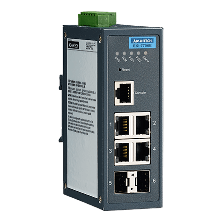 EKI-7706E-2F Conmutador Ethernet administrado 4FE+2G SFP