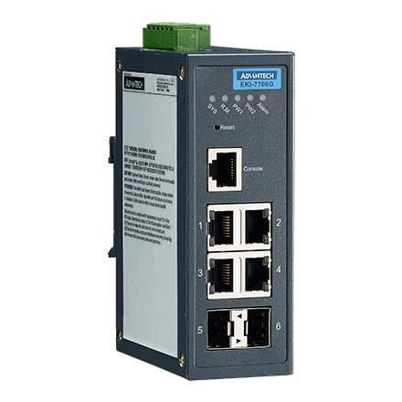 EKI-7706G-2FI Conmutador Ethernet administrado 4GE+2G SFP, -40~75 ℃