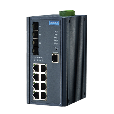 [NVT004533] EKI-7712E-4FI-AE Conmutador Ethernet administrado 8FE+4G SFP, -40~75 ℃