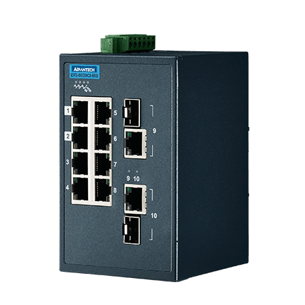 EKI-5629CI-MB Conmutador Ethernet gestionado combinado 8FE+2G compatible con Modbus/TCP, -40~75 ℃