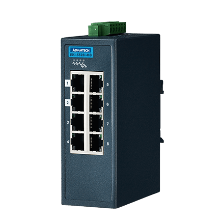 [NVT004492] EKI-5528I-MB-AE Conmutador Ethernet gestionado 8FE compatible con Modbus/TCP, -40~75 ℃