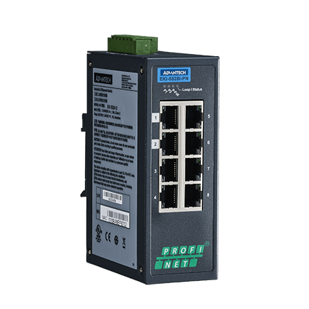 EKI-5528I-PN Conmutador Ethernet administrado 8FE compatible con PROFINET, -40 ~ 75 ℃
