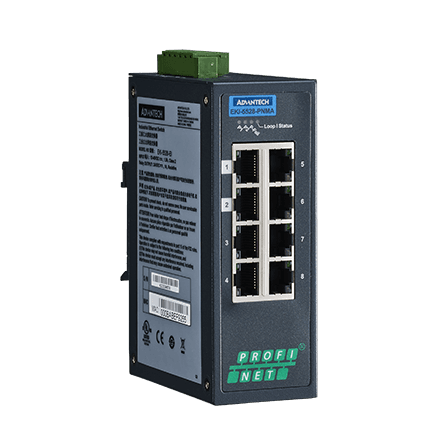 EKI-5528-PNMA 8FE Managed Ethernet Switch compatible con PROFINET MRP Master
