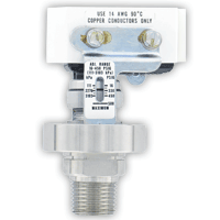 [NVT013076] Series A1F Presostato OEM (A1F-O-SS-1-1: Interruptor de presión, rango de 2-15 psig (0.14-1.03 bar), banda muerta mínima de 2 psig (0.14 bar), banda muerta máxima de 3 psig (0.21 bar).)