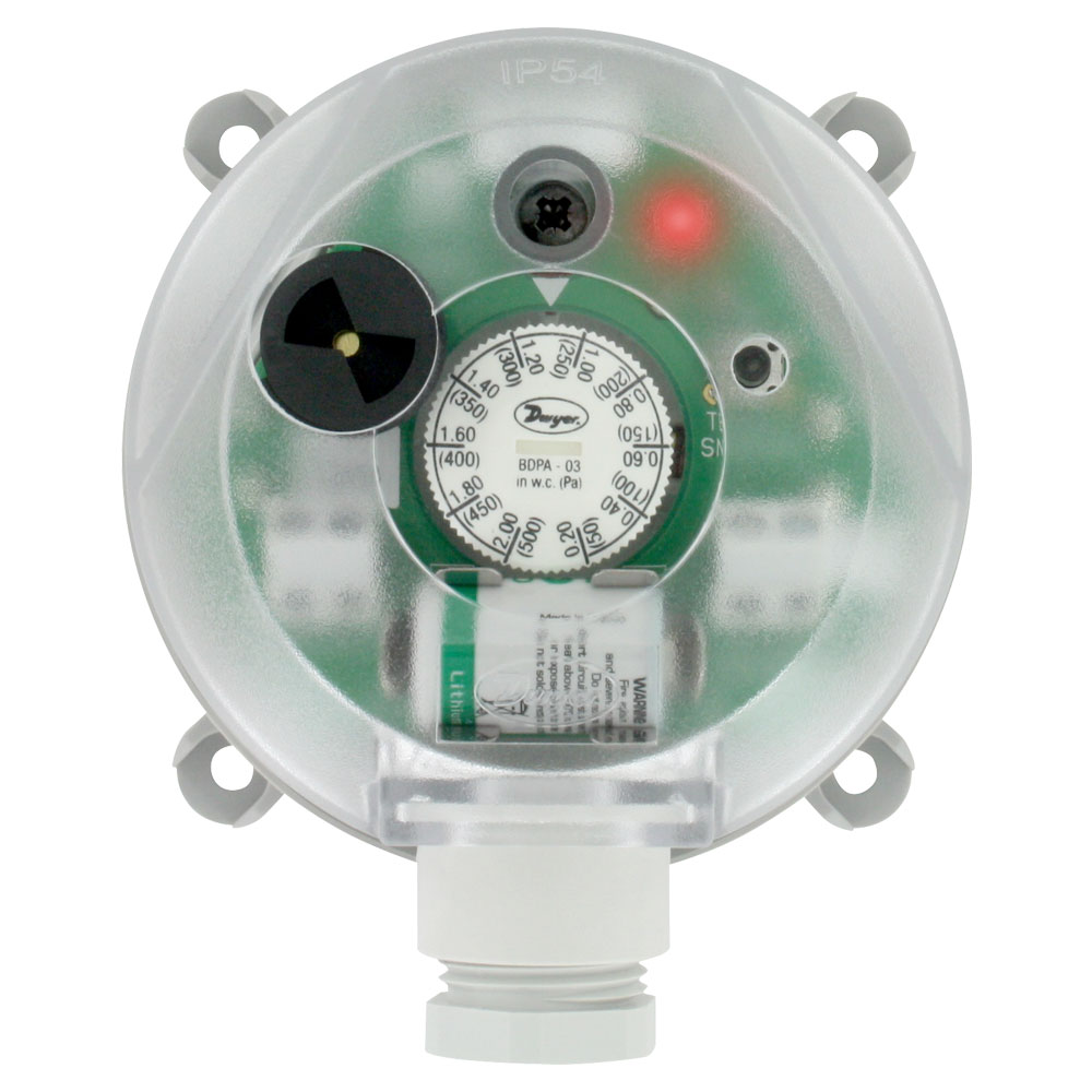 [NVT013605] Series BDPA Alarma De Presión Diferencial Ajustable (BDPA-03-2-N: Alarma de presión diferencial ajustable, rango de 0.20-2.00" columna de agua, conexión M20.)