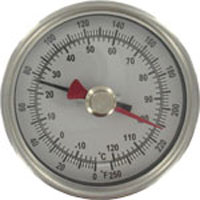 [NVT013718] Series BTM3 Termómetro Bimetálico De Máximas/Mínimas (BTM31210D: Termómetro bimetálico máximo-mínimo, rango de 0 a 200 °F, tallo de 12".)
