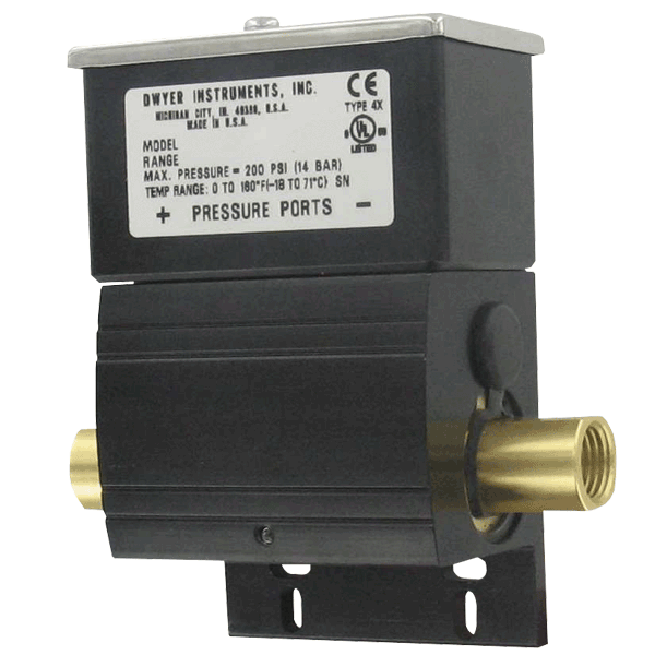 [NVT014839] Series DX Presostato Diferencial Húmedo/Húmedo (DXW-11-153-1: Interruptor de presión diferencial, materiales mojados de latón y fluoroelastómero, NEMA 4X, conexiones NPT de 1/4", SPDT, rango de 2.5 a 10 psi.)