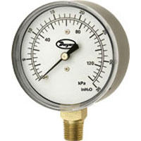 [NVT015497] Series LPG4 Manómetro De Baja Presión De 2,5" (LPG4-D7122N: Medidor de baja presión, rango de -10-0" columna de agua (-2.5-0 kPa).)