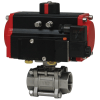 [NVT018067] Series WE06 Válvula Esférica En V De Acero Inoxidable Con Rosca NPT De 3 Piezas