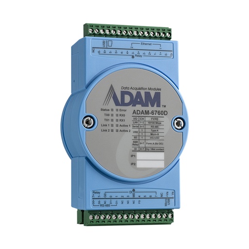 [NVT000815] ADAM-6760D 8SSR Relé/8 DI Puerta de enlace de E/S inteligente