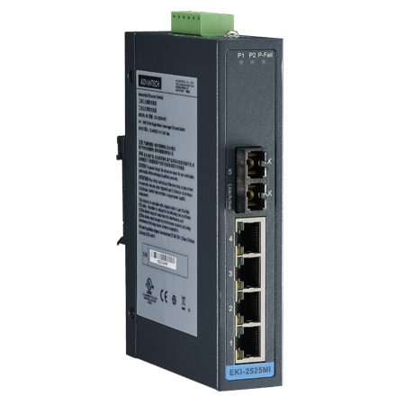[NVT004453] EKI-2525MI-BE Conmutador Ethernet no administrado multimodo SC 4FE+1FE, -40~75 ℃