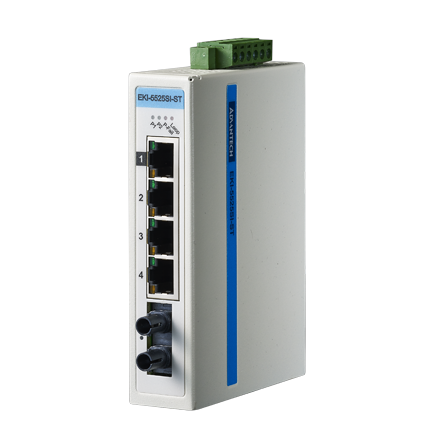 [NVT004484] EKI-5525SI-ST Conmutador Ethernet no administrado monomodo 4FE+1FE ST, ATEX/C1D2/IECEx, -40~75 ℃