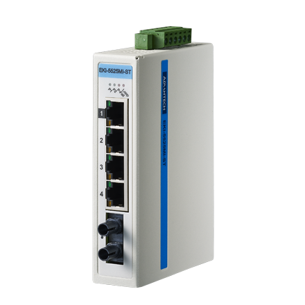 [NVT004482] EKI-5525MI-ST Conmutador Ethernet no administrado multimodo 4FE+1FE ST, ATEX/C1D2/IECEx, -40~75 ℃