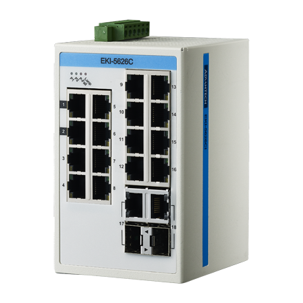 [NVT004494] EKI-5626CI-AE Conmutador Ethernet no administrado combinado 16FE+2G, ATEX/C1D2/IECEx, -40~75 ℃