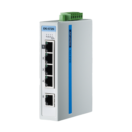 [NVT004503] EKI-5725I Conmutador Ethernet no administrado 5GE, ATEX/C1D2/IECEx, -40~75 ℃