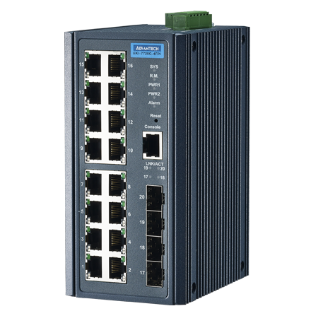 [NVT004543] EKI-7720G-4FPI Conmutador PoE industrial gestionado con puertos 16GE PoE + 4G SFP