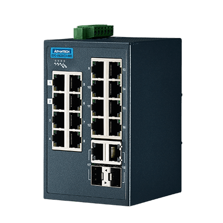 [NVT004496] EKI-5626CI-MB Conmutador Ethernet gestionado combinado 16FE+2G compatible con Modbus/TCP, -40~75 ℃
