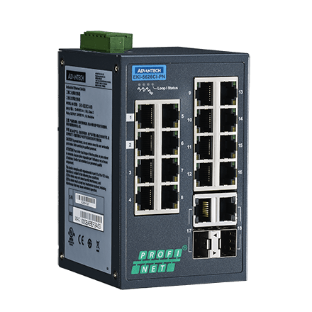 [NVT004497] EKI-5626CI-PN Conmutador Ethernet gestionado combinado 16FE+2G compatible con PROFINET, -40~75 ℃