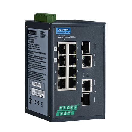 [NVT004502] EKI-5629CI-PN Conmutador Ethernet gestionado combinado 8FE+2G compatible con PROFINET, -40~75 ℃